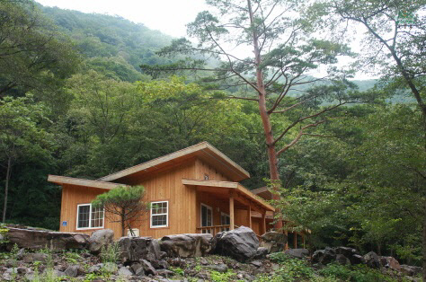 2018 평창동계올림픽대회 기간 동안 국내외 자원봉사자에게 숙소로 제공되는 국립두타산자연휴양림의 모습.  국립자연휴양림관리소 제공